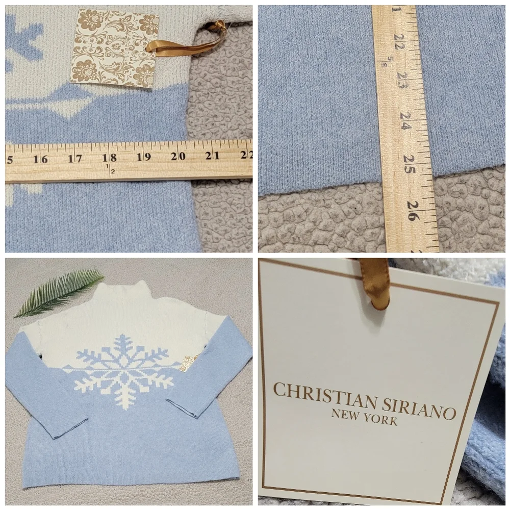 Christian Siriano Large Snowflake Print Long Sleeve Sweater Size M - Picture 4 of 7